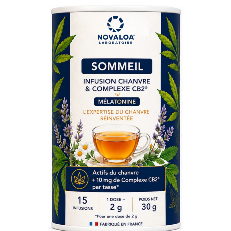 Infusion CB2 mélatonine Sommeil Novaloa