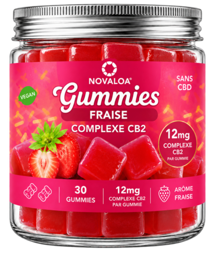 Gummies Complexe CB2 Fraise Novaloa sans sucre