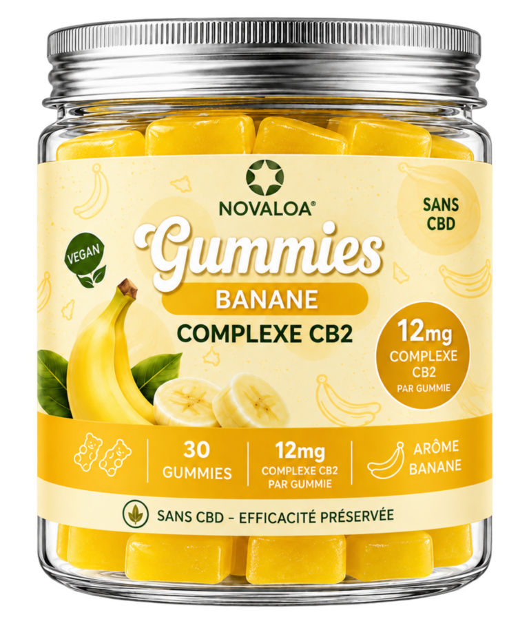 Gummies Complexe CB2 Banane Novaloa sans sucre