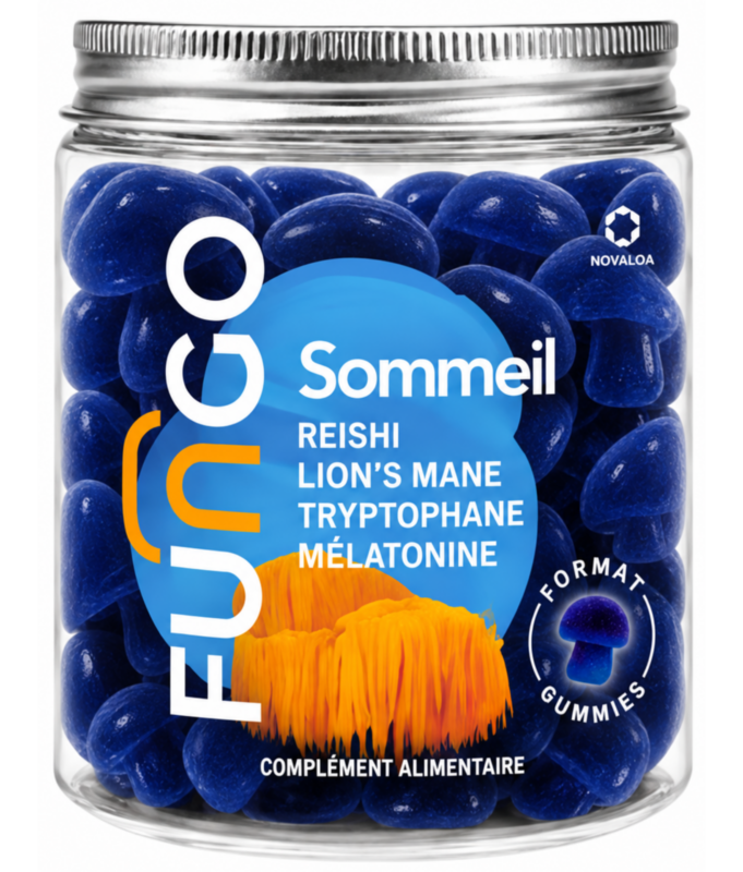 Gummies Sommeil Fungo Reishi Lion's Mane Tryptophane Mélatonine sans sucre